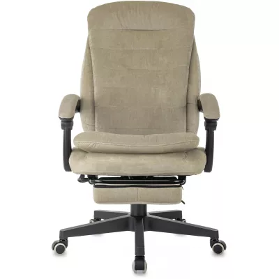 Кресло руководителя Бюрократ T-9950MSG-F Fabric песочный Light-21 крестов. пластик подст.для ног