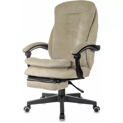 Кресло руководителя Бюрократ T-9950MSG-F Fabric песочный Light-21 крестов. пластик подст.для ног