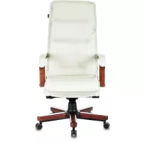 Кресло руководителя Бюрократ T-9927Walnut слоновая кость кожа крестов. металл/дерево