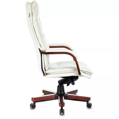 Кресло руководителя Бюрократ T-9927Walnut слоновая кость кожа крестов. металл/дерево