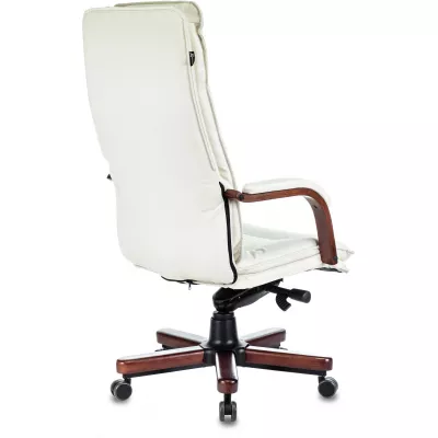 Кресло руководителя Бюрократ T-9927Walnut слоновая кость кожа крестов. металл/дерево