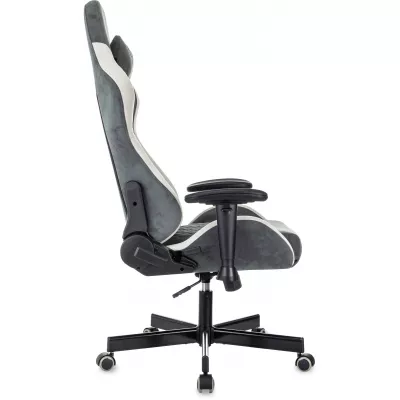 Кресло игровое Knight Regal Fabric серый/светло-серый искусственная замша крестов. металл