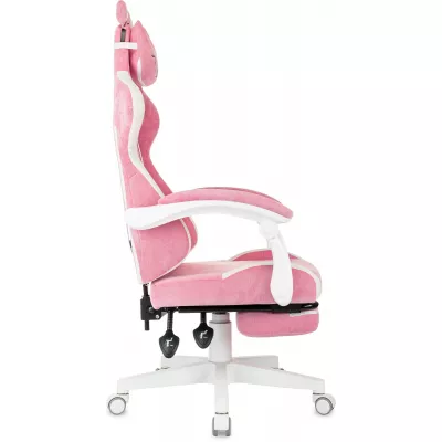 Кресло игровое Knight Kitty/F W Fabric розовый/молочный крестов. пластик подст.для ног пластик белый