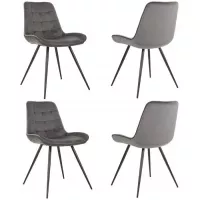 Стул для дома Бюрократ CH-K2_4 комплект 4шт т.серый Holland 18 металл черный на ножках (CH-K2_1/HL18_4)
