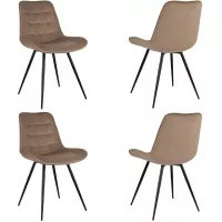 Стул для дома Бюрократ CH-K2_4 комплект 4шт св.коричневый Holland 65 металл черный на ножках (CH-K2_1/HL65_4)