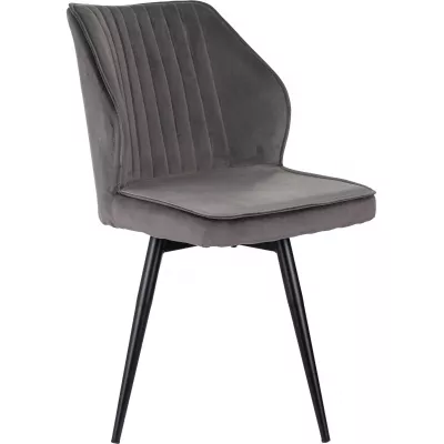 Стул для дома Бюрократ CH-K5_SP с повор.мех. т.серый Holland 18 металл черный на ножках (CH-K5_1/SP/HL18)