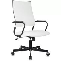 Кресло руководителя Бюрократ CH BALANCE белый экокожа крестов. металл черный