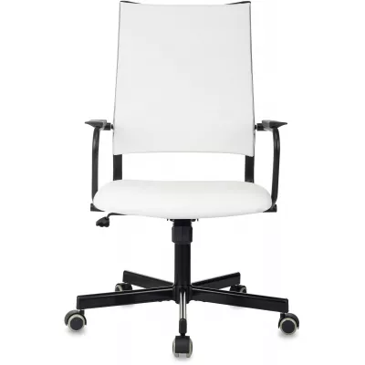 Кресло руководителя Бюрократ CH BALANCE белый экокожа крестов. металл черный