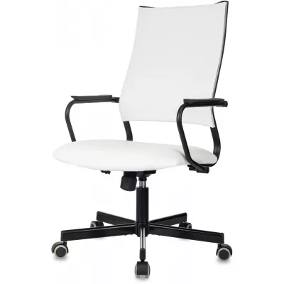 Кресло руководителя Бюрократ CH BALANCE белый экокожа крестов. металл черный