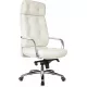 Кресло руководителя Бюрократ _DAO белый кожа крестов. алюминий