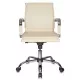 Кресло руководителя Бюрократ Ch-993-Low слоновая кость экокожа низк.спин. крестов. металл хром