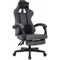 Кресло игровое Zombie 3 серый/черный крестов. пластик подст.для ног