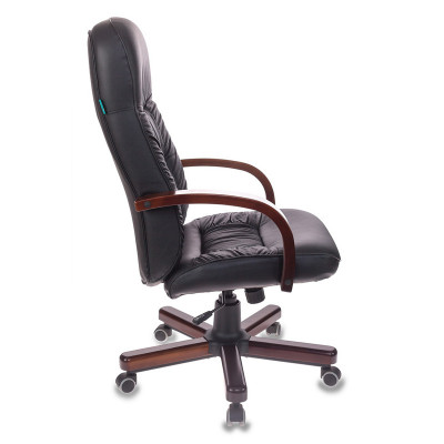 Кресло руководителя Бюрократ T-9908 черный кожа крестов. металл/дерево