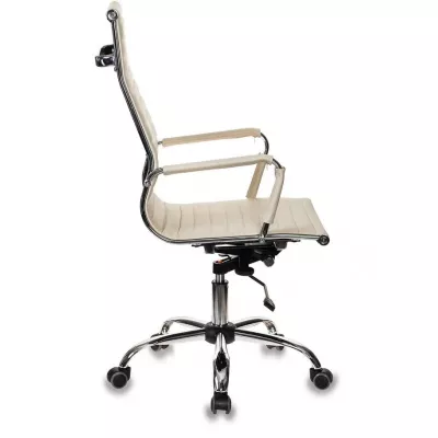 Кресло руководителя Бюрократ CH-883 слоновая кость экокожа крестов. металл хром