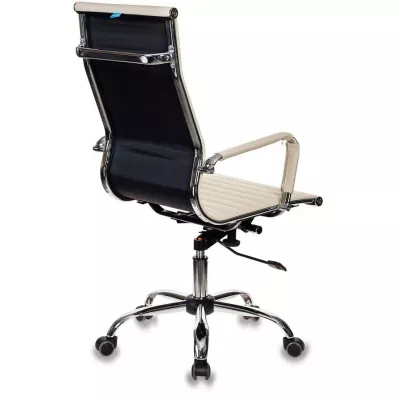 Кресло руководителя Бюрократ CH-883 слоновая кость экокожа крестов. металл хром