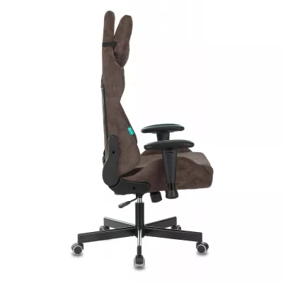 Кресло игровое Zombie VIKING KNIGHT Fabric темно-коричневый Light-10 с подголов. крестов. металл