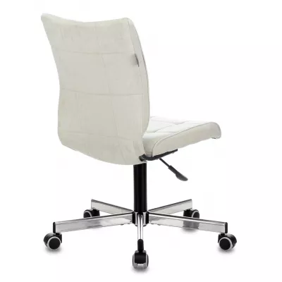 Кресло Бюрократ CH-330M молочный Velvet 20 крестов. металл хром