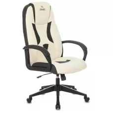 Кресло игровое Zombie 8 белый/черный экокожа крестов. пластик