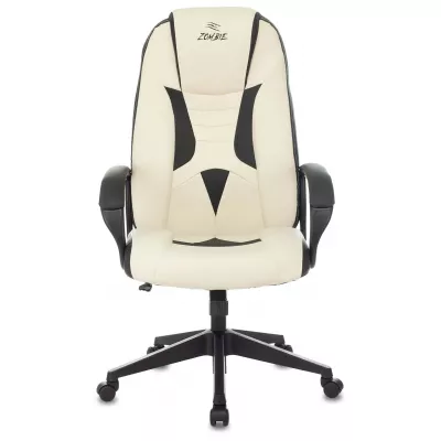 Кресло игровое Zombie 8 белый/черный экокожа крестов. пластик