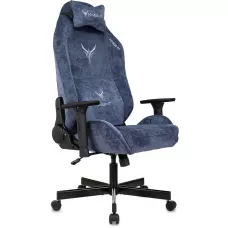 Кресло игровое Knight N1 Fabric синий Light-27 с подголов. крестов. металл