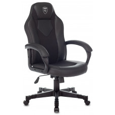 Кресло игровое Zombie Game 17 черный ткань/эко.кожа крестов. пластик