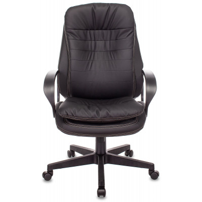 Кресло руководителя Бюрократ T-9950PL черный экокожа крестов. пластик