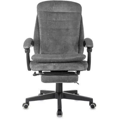 Кресло руководителя Бюрократ T-9950MSG-F Fabric серый Light-19 крестов. пластик подст.для ног