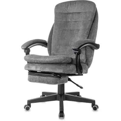 Кресло руководителя Бюрократ T-9950MSG-F Fabric серый Light-19 крестов. пластик подст.для ног