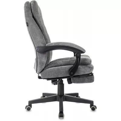 Кресло руководителя Бюрократ T-9950MSG-F Fabric серый Light-19 крестов. пластик подст.для ног