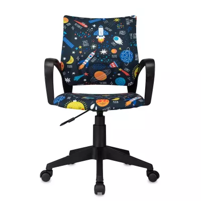 Кресло детское Бюрократ Burokids 1 мультиколор шаттл крестов. пластик пластик черный