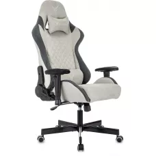 Кресло игровое Knight Regal Fabric светло-серый/серый искусственная замша крестов. металл