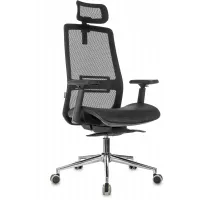 Кресло эргономичное Бюрократ MC-912-H черный сетка с подголов. крестов. металл хром