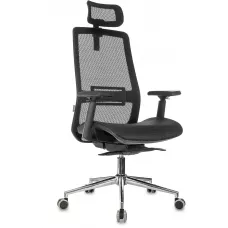 Кресло эргономичное Бюрократ MC-912-H черный сетка с подголов. крестов. металл хром