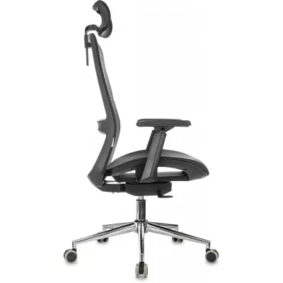 Кресло эргономичное Бюрократ MC-912-H черный сетка с подголов. крестов. металл хром