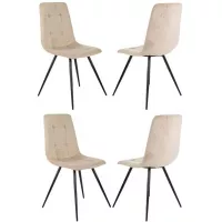 Стул для дома Бюрократ CH-K1_4 комплект 4шт бежевый Holland 06 металл черный на ножках (CH-K1_1/HL07_4)