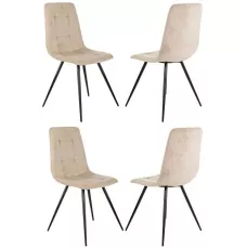 Стул для дома Бюрократ CH-K1_4 комплект 4шт бежевый Holland 06 металл черный на ножках (CH-K1_1/HL07_4)