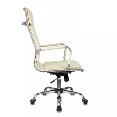 Кресло руководителя Бюрократ Ch-993 слоновая кость экокожа крестов. металл хром