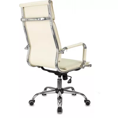Кресло руководителя Бюрократ Ch-993 слоновая кость экокожа крестов. металл хром