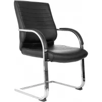 Кресло Бюрократ T-8010-Low-V черный экокожа низк.спин. полозья металл хром