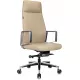 Кресло руководителя Бюрократ _JONS бежевый кожа крестов. алюминий