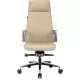Кресло руководителя Бюрократ _JONS бежевый кожа крестов. алюминий