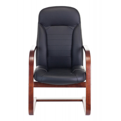 Кресло Бюрократ T-9923WALNUT-AV черный кожа полозья дерево коричневый