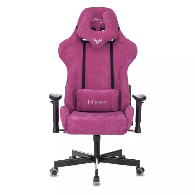 Кресло игровое Zombie VIKING KNIGHT Fabric малиновый Light-15 с подголов. крестов. металл