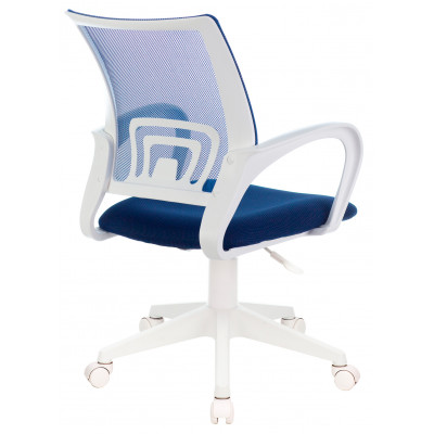 Кресло Бюрократ CH-W695NLT темно-синий TW-05N TW-10N сетка/ткань крестов. пластик пластик белый