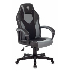 Кресло игровое Zombie GAME 17 черный/серый ткань/эко.кожа крестов. пластик