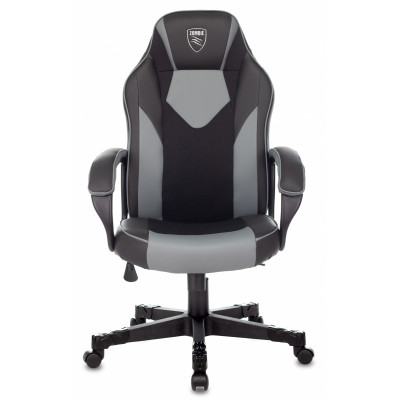 Кресло игровое Zombie GAME 17 черный/серый ткань/эко.кожа крестов. пластик