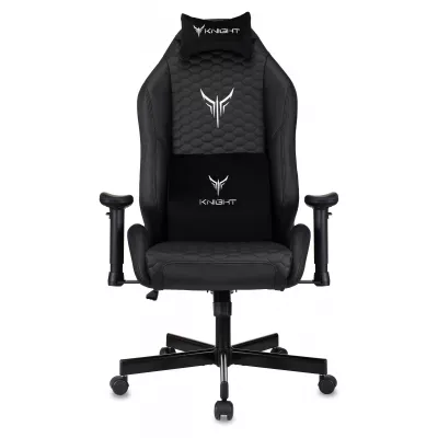 Кресло игровое Knight Neon черный соты экокожа с подголов. крестов. металл