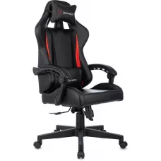 Кресло игровое Zombie GAME TETRA черный/красный экокожа крестов. пластик