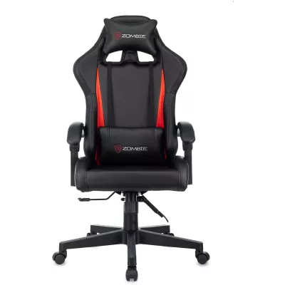 Кресло игровое Zombie GAME TETRA черный/красный экокожа крестов. пластик