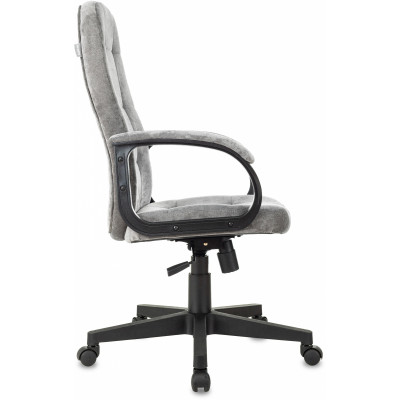Кресло руководителя Бюрократ CH 002 Fabric серый Light-19 крестов. пластик пластик черный